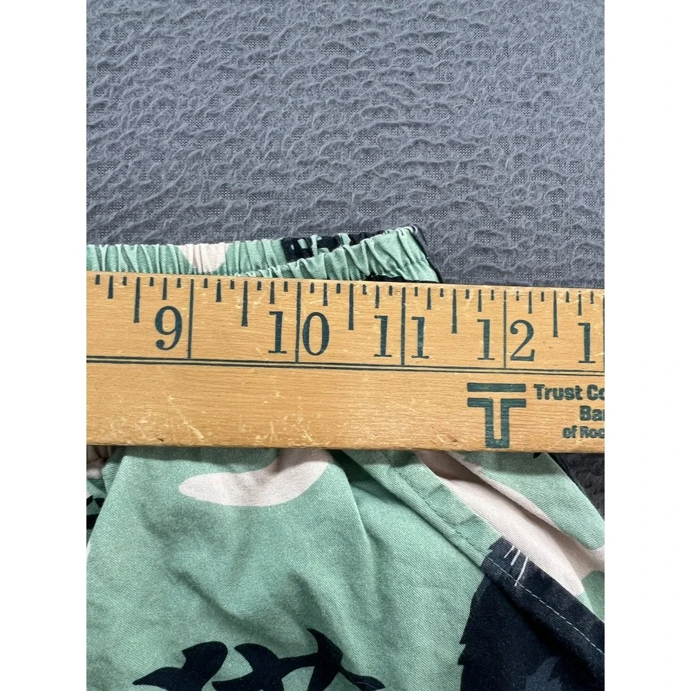 Kidoriman Pajama Pants Lounge Womens Sz M Green Cats Japanese Kanji Drawstring - Picture 6 of 14